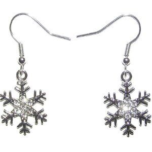 Snowflake Earrings With Sparkling White Crystals NEW